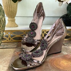Metallic Vince Camuto Jeweled Wedge